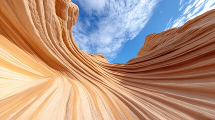Desert canyon landscape panorama with red rock formations and blue sky