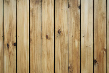 Fototapeta premium Light Tan Vertical Wood Plank Wall Fence Floor Deck Background with Natural Grain Texture