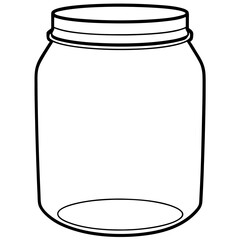 Minimalist Empty Jar Line Art vector