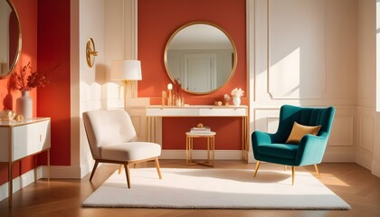 Photo interior modern design room 3d illustration