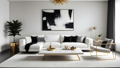 Photo interior modern design room 3d illustration