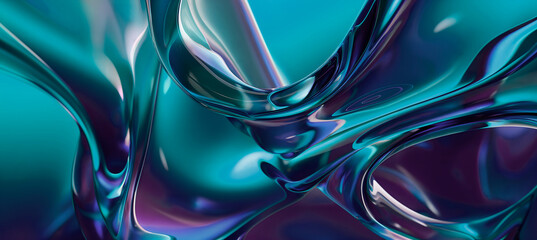 dynamic abstract in turquoise and purple tones liquid metal texture, perfect for backgrounds in design projects, luxury branding, or adding an artistic touch to technology presentations