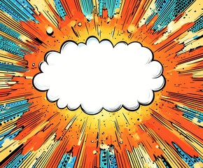 A vibrant comic book style explosion design ideal as a banner with blank