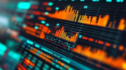 Naklejka premium Digital Stock Market Chart, Data Visualization, Market Trends, Financial Charts, Stock Analysis