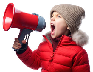 PNG Child shouting white background excitement.