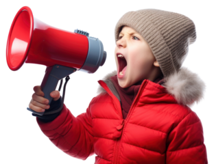 PNG Child shouting white background excitement.