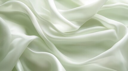 Obraz premium Soft white silk fabric draped elegantly on a surface, capturing natural light in a serene setting