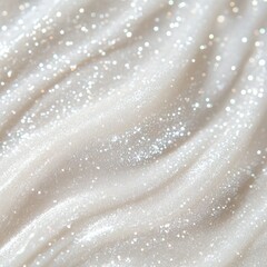 White Glitter Background with Abstract Texture and Bokeh Lights