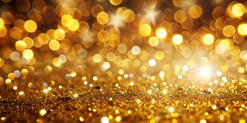 Golden Glitter with Bokeh Lights, Holiday , Background , Sparkling , Celebration
