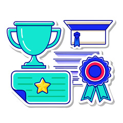 Vector Illustrations Diploma, Cup, Certificate, Medal