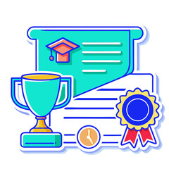 Vector Illustrations Diploma, Cup, Certificate, Medal