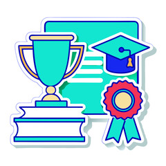Vector Illustrations Diploma, Cup, Certificate, Medal