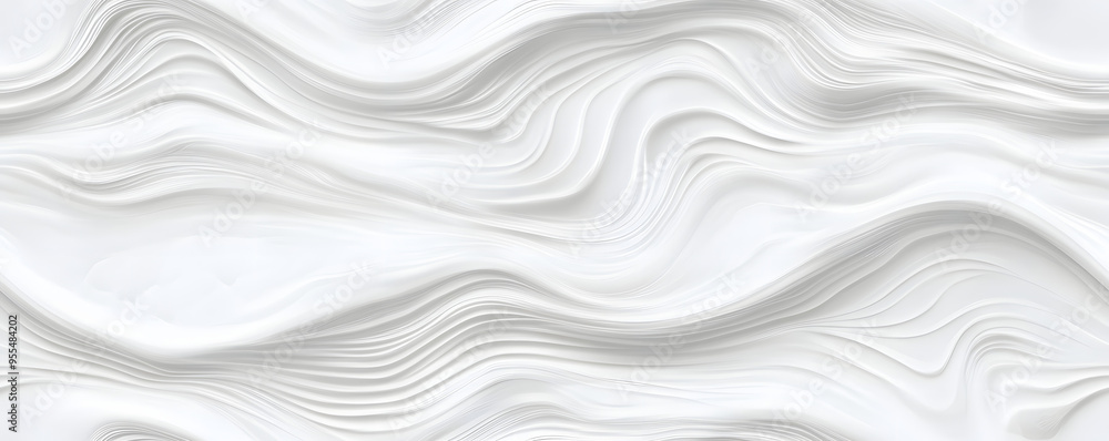 Poster seamless subtle white glossy soft waves transparent background texture overlay. abstract wavy emboss