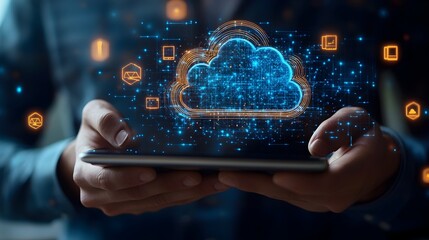 Digital Technology and Cloud Computing Concept with Software Engineering Team Using Digital Tablet and Internet Network