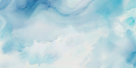  Abstract Sky blue Aquarelle paint paper textured canvas element, hand drawn watercolor illustration, painting soft blue textured on wet white paper, Light sky blue brush painted watercolor background