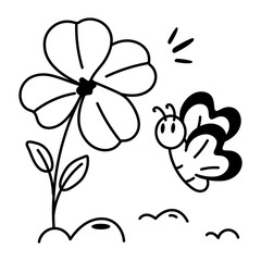 Doodle icon of shamrock lucky plant 
