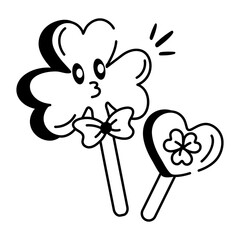 Drawing style icon of irish sweets  