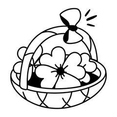 Doodle style icon of shamrock leaves 