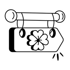 Doodle style icon of shamrock sign 