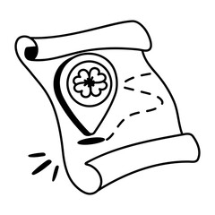 Doodle icon of patrick location map 