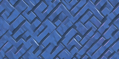 Seamless diamond etched or embossed metal normal map background texture repeat pattern. For game, architecture and interior design bump or height mapping. Realistic 8k material shader 3D rendering.