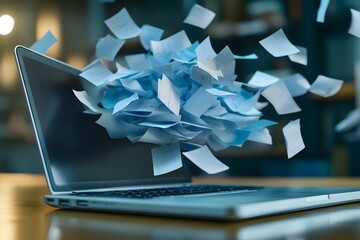 Paperless Business Workflow with Laptops for Digital Approvals