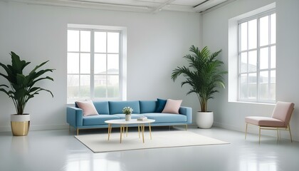 Photo interior modern design room 3d illustration