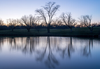 beautiful reflection over franzen lake kentucky