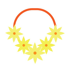 Jasmine Flower Garland Vector Flat Icon Design