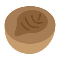 Cow Dung Diya Vector Flat Icon Design