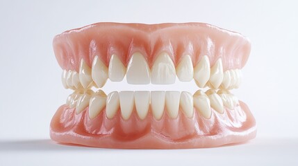 Obraz premium Full Denture Set on a White Background