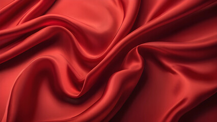 Fototapeta premium red wrinkled fabric folds background