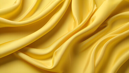 Fototapeta premium yellow wrinkled fabric folds background