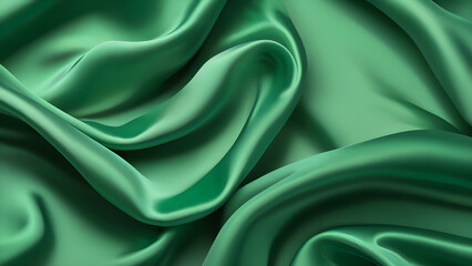 Fototapeta premium green wrinkled fabric folds background