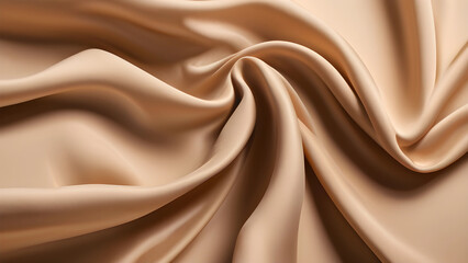 Obraz premium beige tan wrinkled fabric folds background