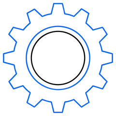 20 Cog Blue Cogwheel Outline line art Vector