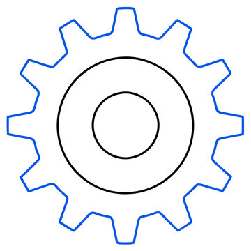 recommend clip art: 20 Cog Blue Cogwheel Outline line art Vector