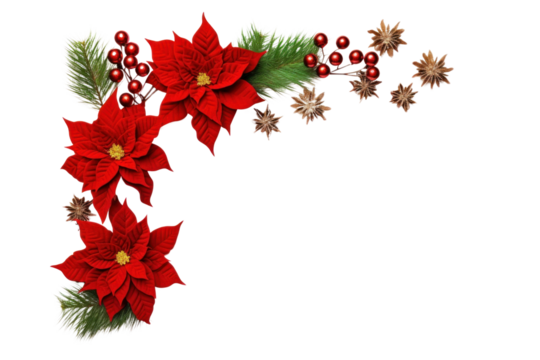 PNG Christmas corner arrangement flower christmas plant.