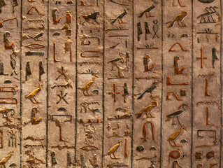 hieroglyphs from Tom of Ramses III. Valley of the Kings. Luxor. Egypt.