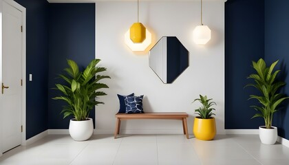 Photo interior modern design room 3d illustration