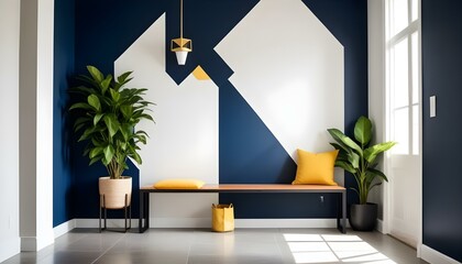 Photo interior modern design room 3d illustration