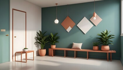 Photo interior modern design room 3d illustration