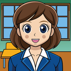 Teacher in the classroom illustration design