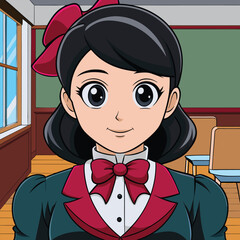 Teacher in the classroom illustration design