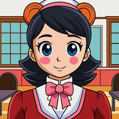 Teacher in the classroom illustration design