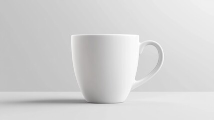 Obraz premium A Simple White Mug on a White Tabletop