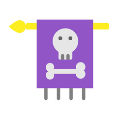 Spooky Flag Vector Flat Icon Design