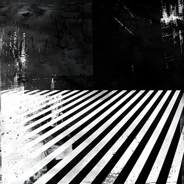 High Contrast black and white abstract stripes with texture.