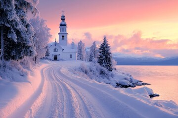 Fototapeta premium winter house