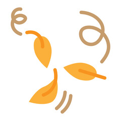 Falling Leaf Vector Flat Icon Design